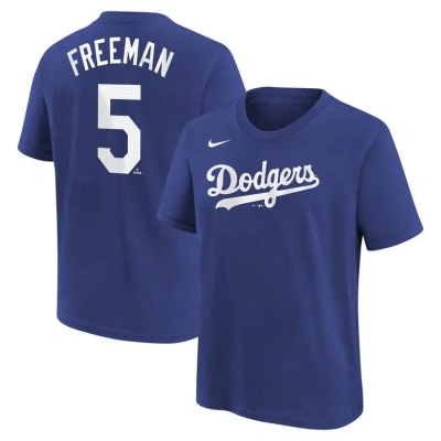 Nike Kids' Big Boys  Freddie Freeman Royal Los Angeles Dodgers Home Player Name And Number T-shirt