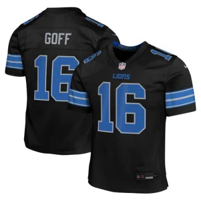 Nike Kids' Youth  Jared Goff Black Detroit Lions Alternate Player Game Jersey