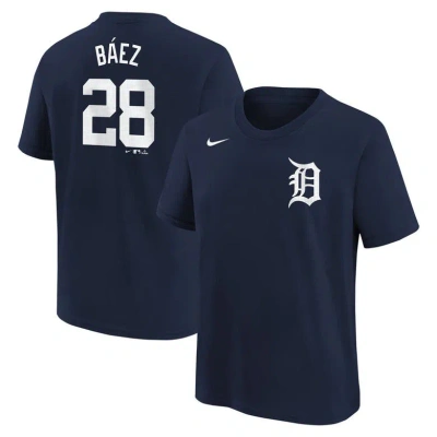 Nike Kids' Youth  Javier Baez Navy Detroit Tigers Home Player Name & Number T-shirt