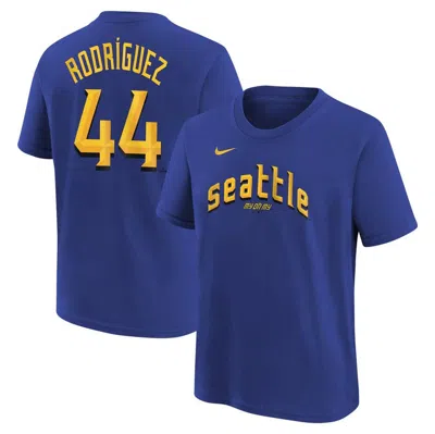 Nike Kids' Youth  Julio Rodríguez Royal Seattle Mariners Fuse City Connect Name & Number T-shirt