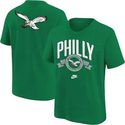 Nike Kids' Youth   Kelly Green Philadelphia Eagles Rewind Front & Back Essential T-shirt