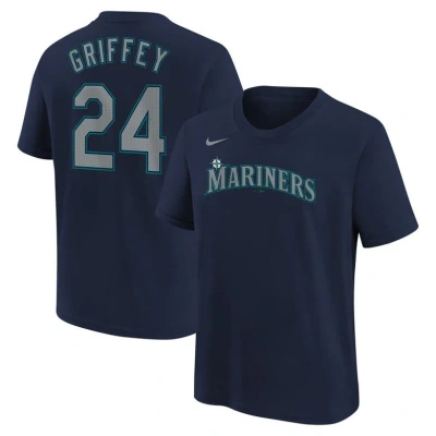 Nike Kids' Youth  Ken Griffey Jr. Navy Seattle Mariners Home Player Name & Number T-shirt