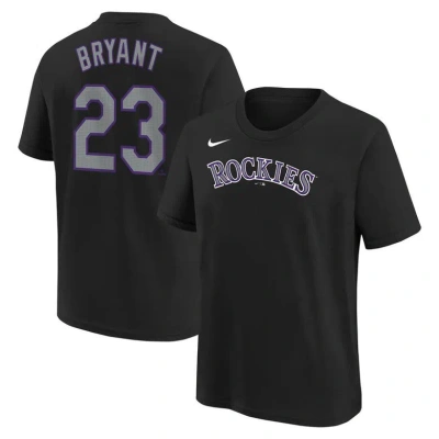Nike Kids' Youth  Kris Bryant Black Colourado Rockies Home Player Name & Number T-shirt