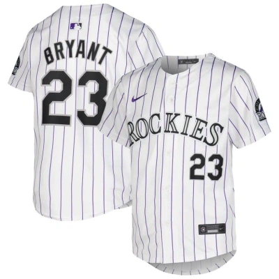 Nike Kids' Youth  Kris Bryant White Colorado Rockies Home Limited Player Jersey