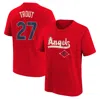 NIKE YOUTH NIKE MIKE TROUT RED LOS ANGELES ANGELS FUSE CITY CONNECT NAME & NUMBER T-SHIRT