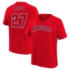 Nike Big Boys  Mike Trout Red Los Angeles Angels Home Player Name And Number T-shirt In Red