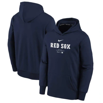 Nike Kids' Youth  Navy Boston Red Sox Authentic Collection Performance Pullover Hoodie