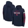 NIKE YOUTH NIKE NAVY BOSTON RED SOX COOPERSTOWN COLLECTION SPLITTER CLUB FLEECE PULLOVER HOODIE