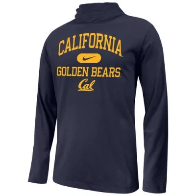 Nike Kids' Youth  Navy Cal Bears Stacked Logo Hoodie Long Sleeve T-shirt In Blue
