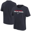 Nike Youth  Navy Houston Texans Team Wordmark T-shirt In Black