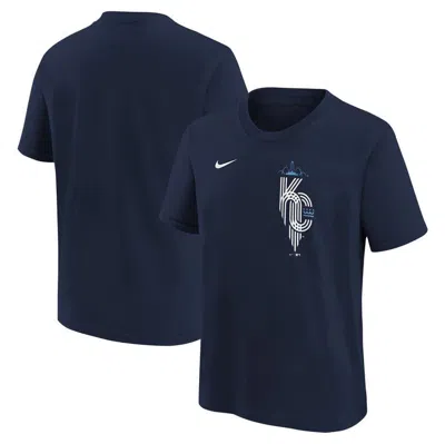 Nike Kids' Youth  Navy Kansas City Royals City Connect Wordmark T-shirt