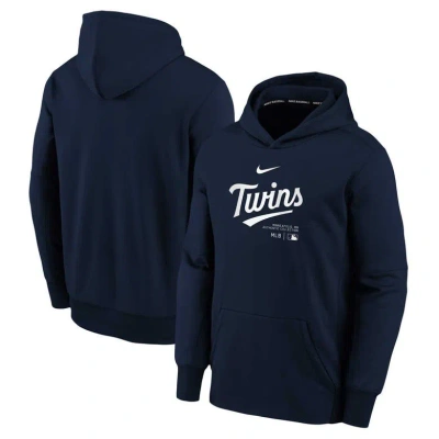 Nike Kids' Youth  Navy Minnesota Twins Authentic Collection Performance Pullover Hoodie