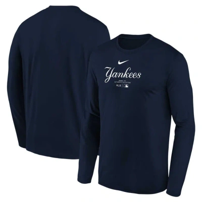 Nike Kids' Youth  Navy New York Yankees Authentic Collection Long Sleeve Performance T-shirt