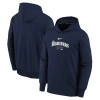 NIKE YOUTH NIKE NAVY SEATTLE MARINERS AUTHENTIC COLLECTION PERFORMANCE PULLOVER HOODIE