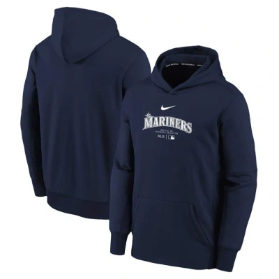 Nike Kids' Youth  Navy Seattle Mariners Authentic Collection Performance Pullover Hoodie