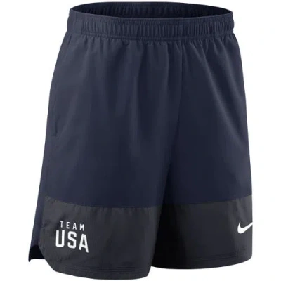 Nike Kids' Youth   Navy Team Usa Performance Shorts In Blue