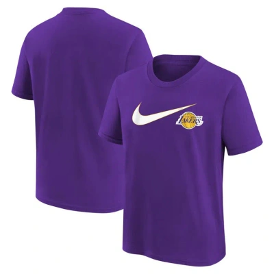 Nike Kids' Youth  Purple Los Angeles Lakers Swoosh T-shirt