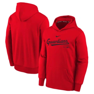 Nike Kids' Youth  Red Cleveland Guardians Authentic Collection Performance Pullover Hoodie