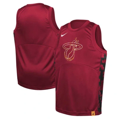 Nike Kids' Youth   Red Miami Heat Courtside Starting Five Team Jersey