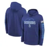 NIKE YOUTH NIKE ROYAL BROOKLYN DODGERS COOPERSTOWN COLLECTION SPLITTER CLUB FLEECE PULLOVER HOODIE