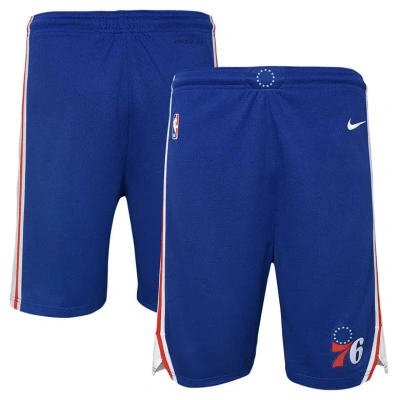 Nike Kids' Youth  Royal Philadelphia 76ers Swingman Performance Shorts – Icon Edition