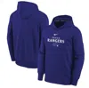 NIKE YOUTH NIKE ROYAL TEXAS RANGERS AUTHENTIC COLLECTION PERFORMANCE PULLOVER HOODIE