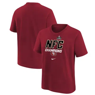 Nike Kids' Big Boys  Scarlet San Francisco 49ers 2023 Nfc Champions Iconic T-shirt