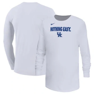 Nike Kids' Youth  White Kentucky Wildcats 2025 On-court Bench Long Sleeve T-shirt