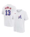 Nike Youth Ronald Acuna Jr. White Atlanta Braves Fuse City Connect Name Number T-shirt In White