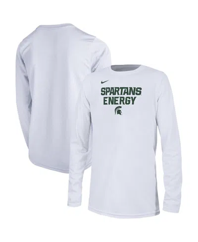 Nike Youth White Michigan State Spartans 2024 On-court Bench Energy T-shirt