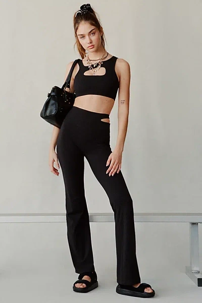 Nike Zenvy Asymmetric Cutout High-waisted Flared Legging Pant In Black At Urban Outfitters