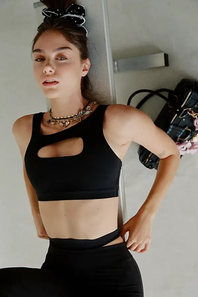 Nike Zenvy Asymmetric Cutout Light-support Sports Bra In Black, Women's At Urban Outfitters