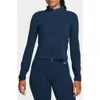 Nike Zenvy Dri-fit Long-sleeve Full Zip Top In Armory Navy/white