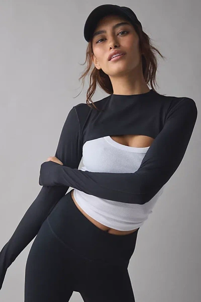Nike Zenvy Dri-fit Long Sleeve Shrug Top In Black, Women's At Urban Outfitters
