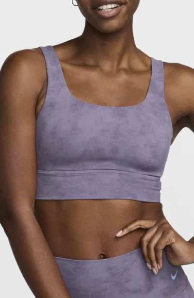 Nike Zenvy Dri-fit Longline Sports Bra In Daybreak/daybreak
