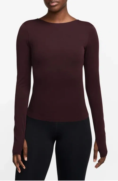 Nike Zenvy Dri-fit Infinasoft Top In Burgundy