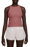 Nike Zenvy Dri-fit Rib Tank In Canyon Pink/white