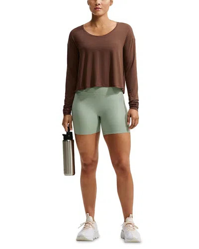 Nike Zenvy Dri-fit Long Sleeve Top In Brown