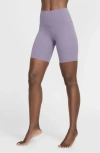 Nike Women's Zenvy Gentle-support High-waisted 8" Biker Shorts In Daybreak/black