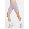 Nike Zenvy Gentle Support High Waist Bike Shorts In Light Violet Ore/black