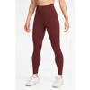 Nike Zenvy Gentle Support High Waist Pocket Ankle Leggings In Dark Team Red/black