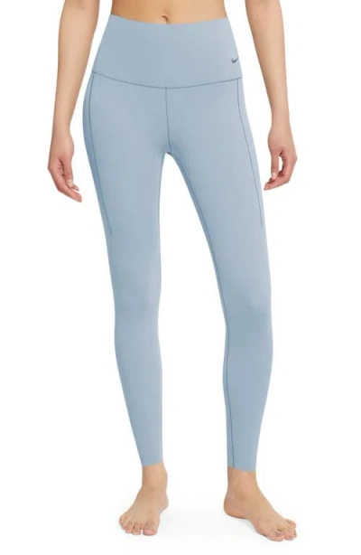 Nike Zenvy Gentle Support High Waist Pocket Ankle Leggings In Lt Armory Blue
