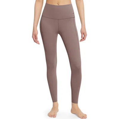 Nike Zenvy Gentle Support High Waist Pocket Ankle Leggings In Smokey Mauve/black
