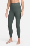 Nike Zenvy Gentle Support High Waist Rib Leggings In Green