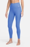 Nike Zenvy Gentle Support High Waist Rib Leggings In Blue