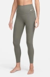 Nike Zenvy Gentle Support High Waist Rib Leggings In Green