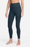 Nike Zenvy Gentle Support High Waist Rib Leggings In Armory Navy