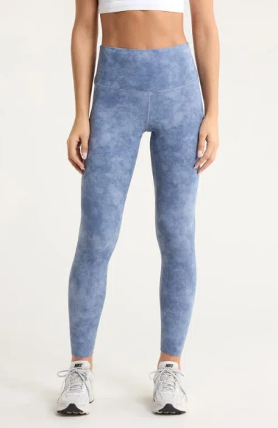 Nike Zenvy Gentle Support High Waist Rib Leggings In Blue