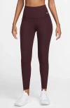 Nike Zenvy Gentle Support High Waist Rib Leggings In Burgundy