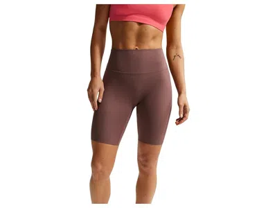 Nike Zenvy Gentle-support High-waisted 8 Biker Shorts In Brown